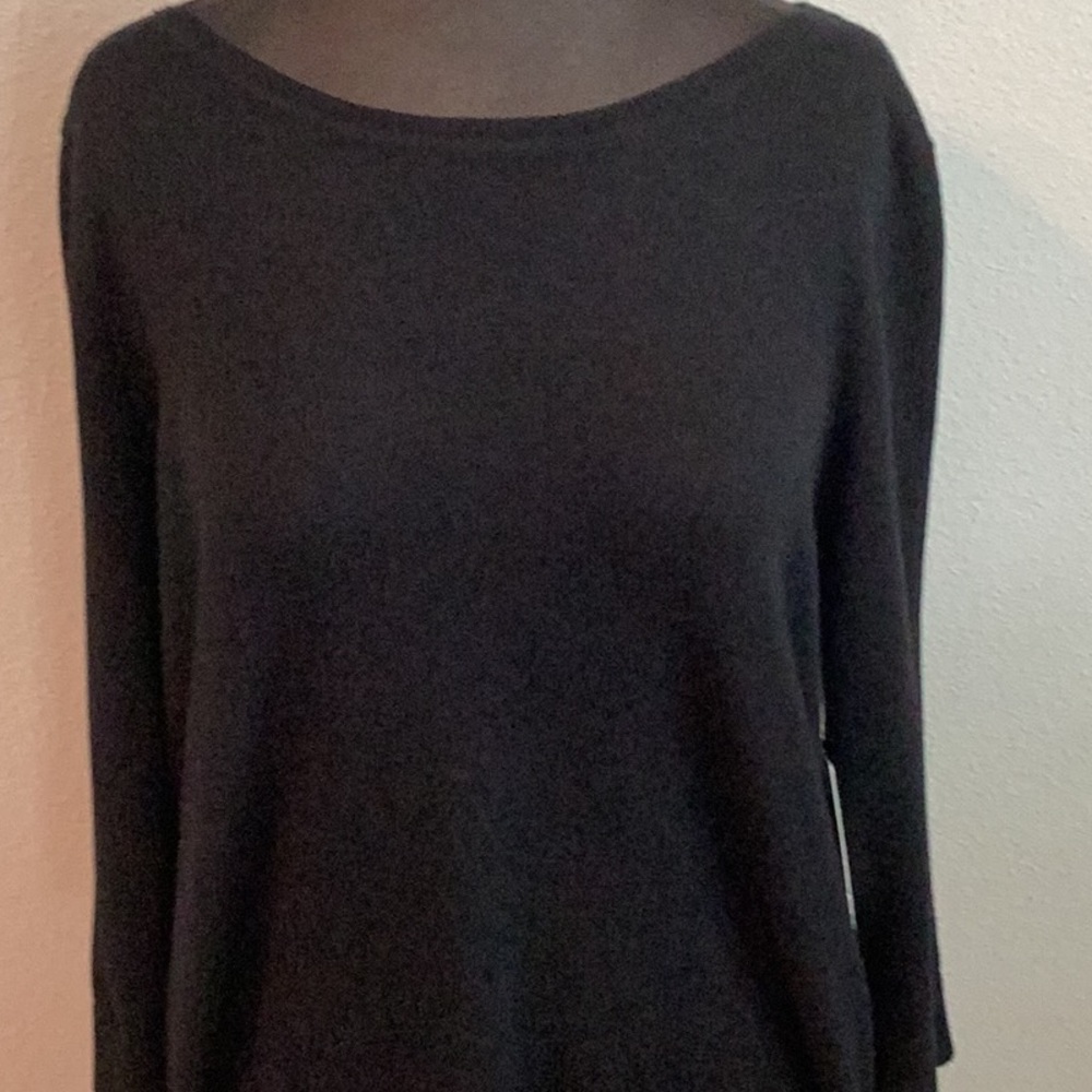 New with tags black boatneck with zipper sides size L